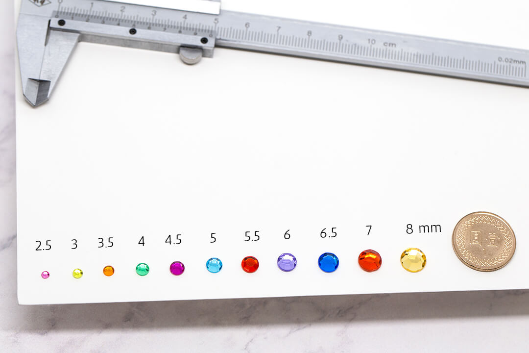 How to measure rhinestones? Stone size chart in mm, ss ...